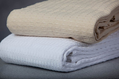 Oxford Jaipur Big Honeycomb Blankets thermal blanket, white blanket, beige blanket, honeycomb blanket, santa barbara